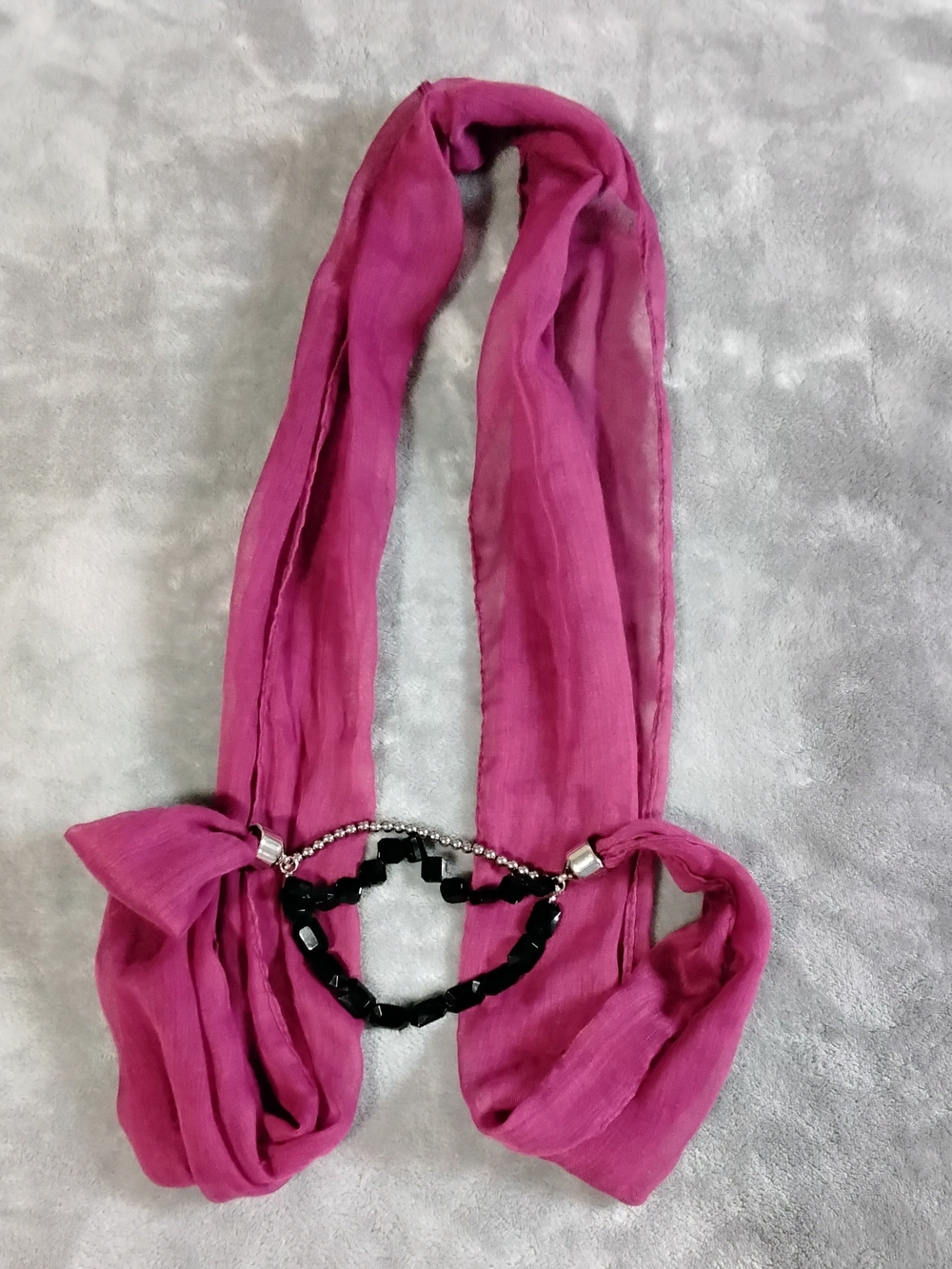 Fashion Scarf Necklace - Magenta Women Accessories